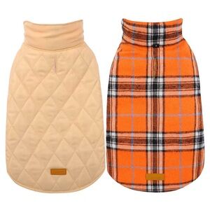 Kuoser Waterproof Winter Dog Coat, Reversible (Orange Size XL)